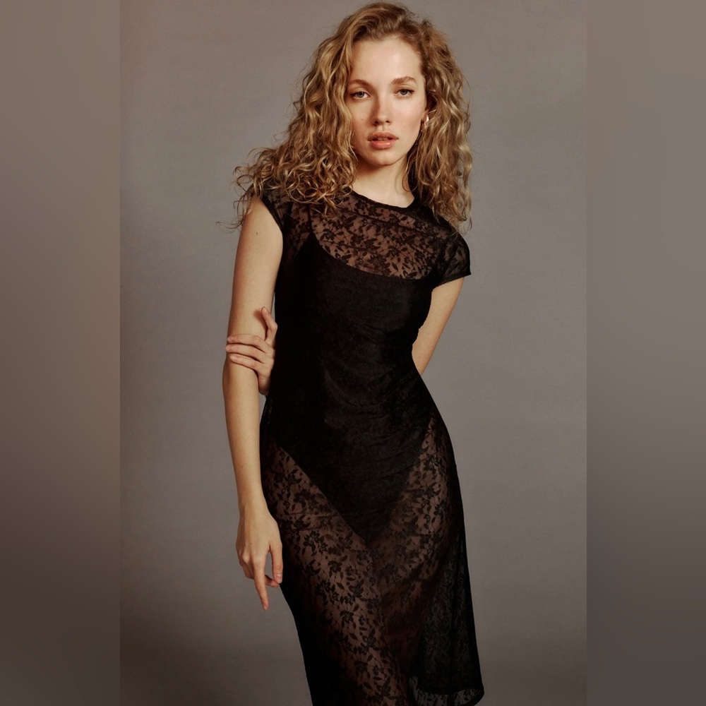 Reformation Declan dress size xs BNWT black lace